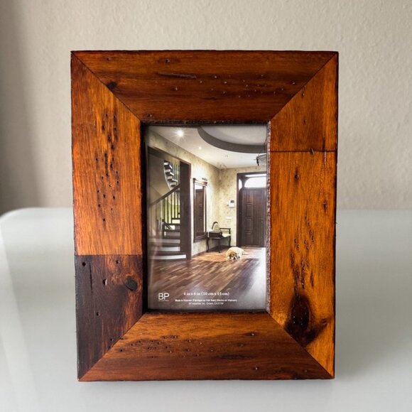 Wooden 4x6 Photo Frame Rustic Freestanding Tabletop Picture Display BP Industrie - Picture 5 of 7
